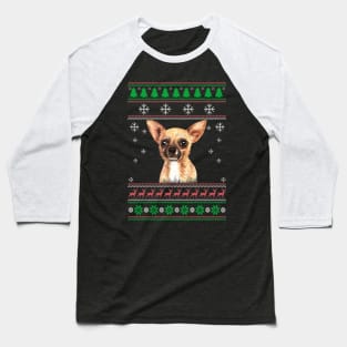 Cute Chihuahua Dog Lover Ugly Christmas Sweater For Women And Men Funny Gifts Baseball T-Shirt